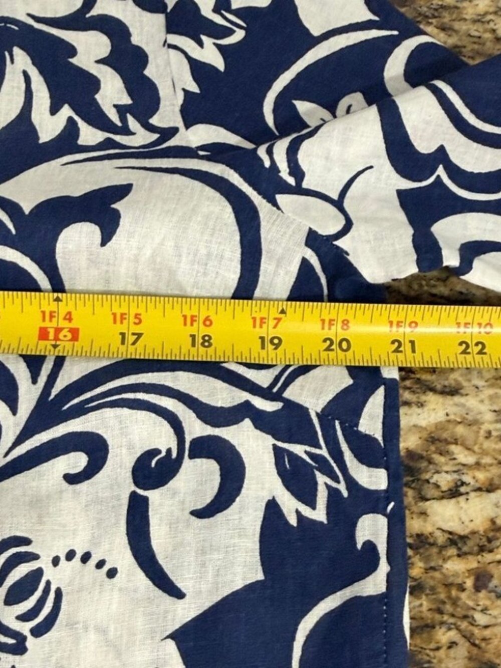 Christian Siriano Blue White Floral Tie Front Linen Blend Top Size L - Picture 5 of 6